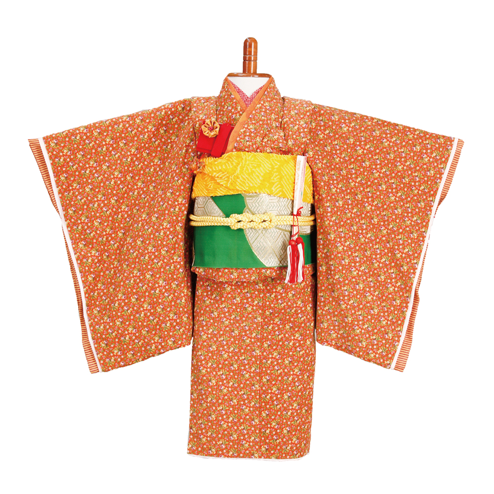 オレンジ花 帯