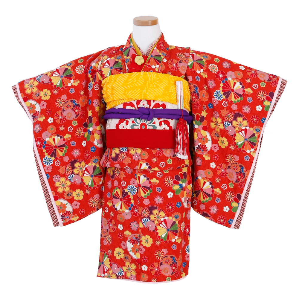 朱色花 帯