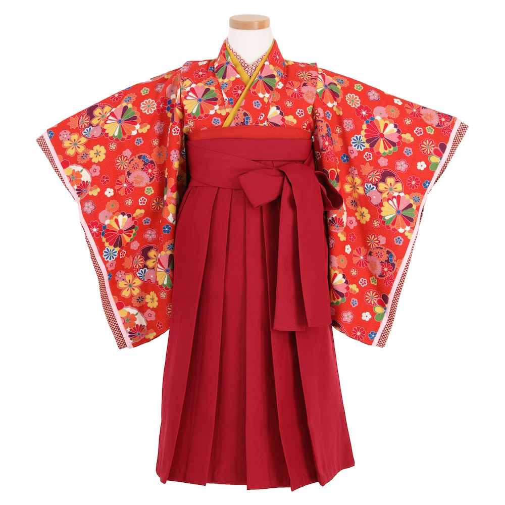 朱色花 袴