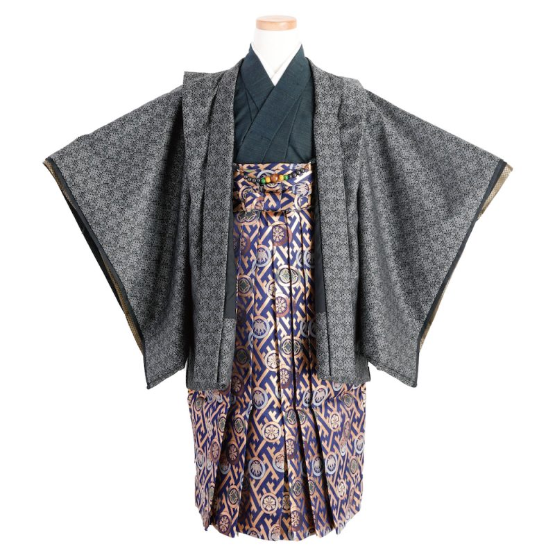 紺紬　羽織袴